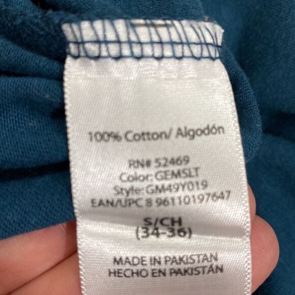 Men’s George Crew Neck Pullover / Teal/ Small - Picture 5 of 5